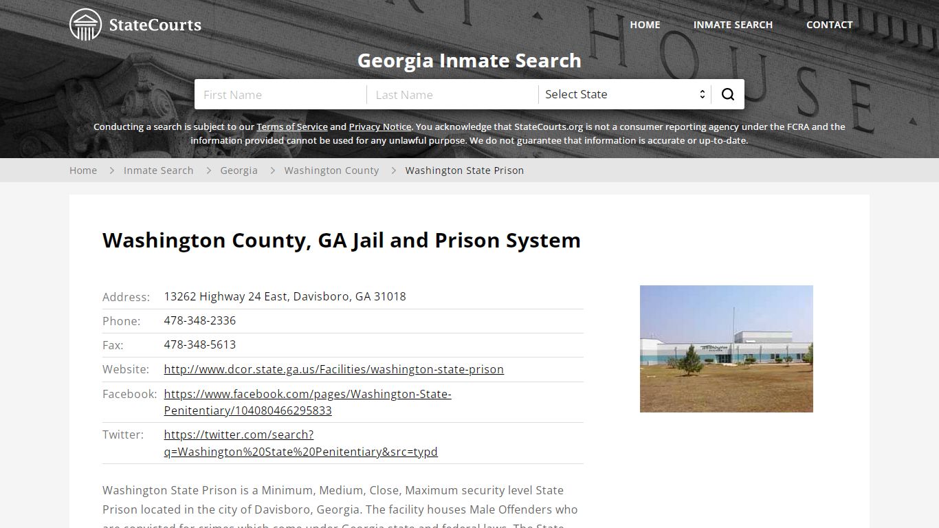 Washington State Prison Inmate Records Search, Georgia - StateCourts